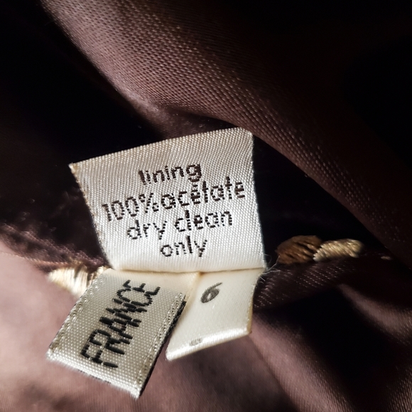 Vintage women's chocolate brown 3/4-sleeve Parisian faux-fur coat. Size 6. - Picture 7 of 7